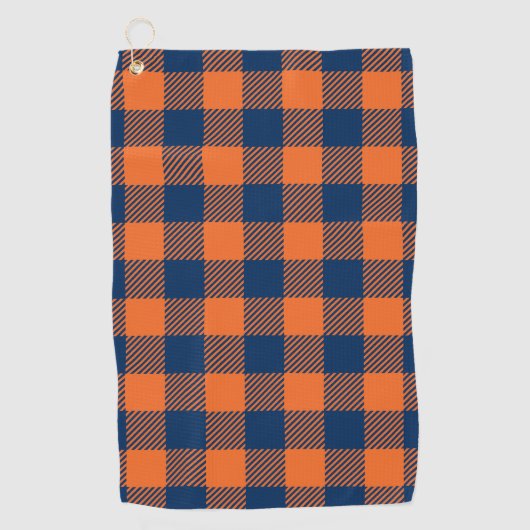 Buffalo Pset - Navy Blue & Oranje Golfhanddoek (Voorkant)