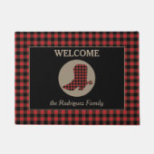 Buffalo Pset Pattern Cowboy Boot Welkom Deurmat (Voorkant)