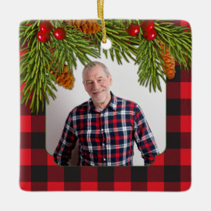 Buffalo Pset Pine Boughorial Keramisch Ornament