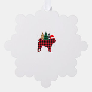Buffalo Pset Pug Dog Tree-luipaard kerstmis Ornament Kaart