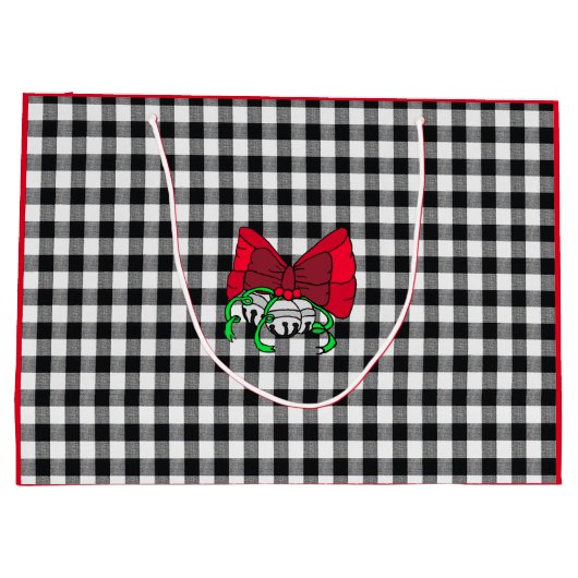 Buffalo Pset Red Bow Merry Kerstgemiddelde Groot Cadeauzakje (Achterkant)