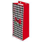 Buffalo Pset Red Bow Merry Kerstmis Wijn Cadeautas (Achterkant Gekanteld)