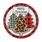 Buffalo Pset, Red Gingham, kerstbomen Snijplank (Voorkant)