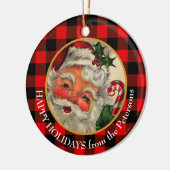 Buffalo Pset Retro Santa Claus Keramisch Ornament (Links)