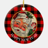 Buffalo Pset Retro Santa Claus Keramisch Ornament (Achterkant)