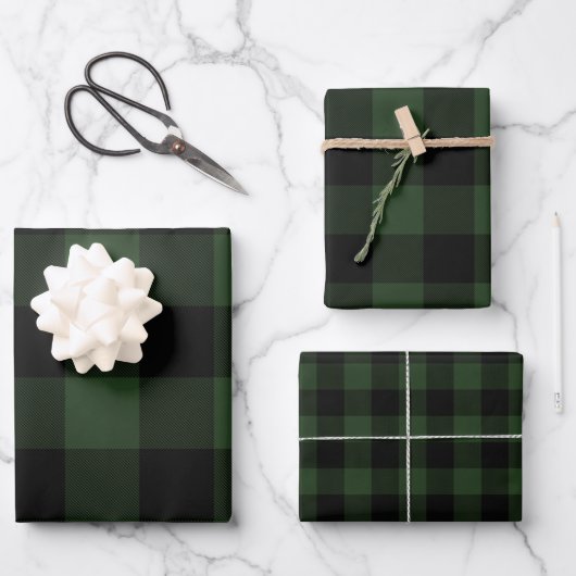 Buffalo Pset Rob Roy Check Green Pset Pattern Inpakpapier Vel (Voorkant)