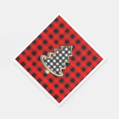 Buffalo Pset, rode kerstaven met Gingham Servet (Hoek)