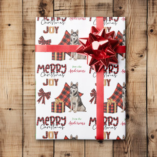 Buffalo Pset Siberian Husky Dog Kerstmis Cadeaupapier