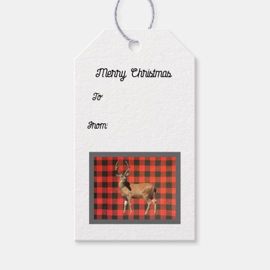 Buffalo Pset Wild Deer Gift Labels Cadeaulabel (Voorkant)