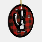 Buffalo Pset Woodland Skunk Ceramic Ornament (Rechts)