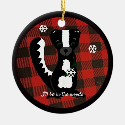 Buffalo Pset Woodland Skunk Ceramic Ornament (Voorkant)