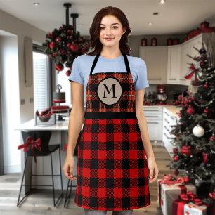 Buffalo Red Black Plaid Holiday Monogram Schort