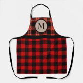 Buffalo Red Black Plaid Holiday Monogram Schort (Voorkant)