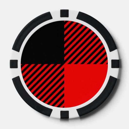 Buffalo Red en Black Lumberjack Pset Decor Poker Chips (Voorkant)