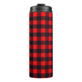 Buffalo Red en Black Shepherd's Plaid Pattern Thermosbeker (Voorkant)
