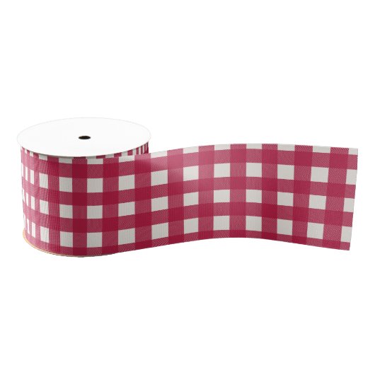 Buffalo Red Grosgrain Eenvoudige Kerstmis Grosgrain Lint (Spoel)