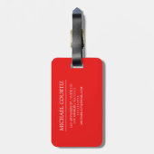 Buffalo Red Plaid Monogram Aangepast personalisere Bagagelabel (Achterkant verticaal)