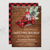 Buffalo Red Truck Gnomes kerst Brunch Kaart (Voorkant / Achterkant)