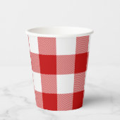 Buffalo Red White Pset Check Paper Cups Papieren Bekers (Voorkant)