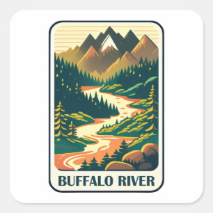 Buffalo River Arkansas Kleuren Vierkante Sticker