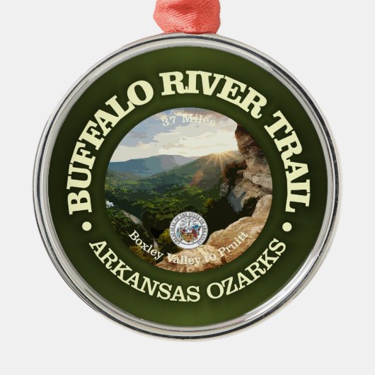 Buffalo River Trail (rood) Metalen Ornament (Voorkant)