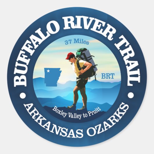 Buffalo riviertrail (C) Ronde Sticker (Voorkant)