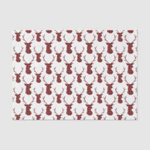 Buffalo Rode Plaid Herten Gewei Tissuepapier