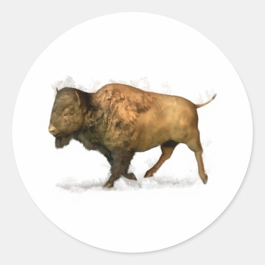 Buffalo Ronde Sticker (Voorkant)