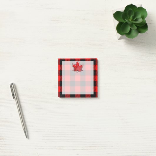 Buffalo Rood en Zwart speldenkapel Leaf Post-it® Notes (Kantoor)