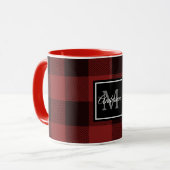 Buffalo rouge abattu | Initiale personnelle | Mug  (Devant gauche)