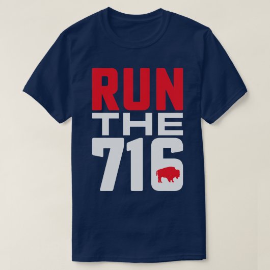 Buffalo Runner Run de 716 Buffalo NY T-shirt (Design voorkant)