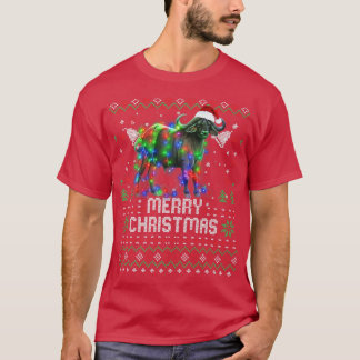 Buffalo Santa Hat Animal kerstboomverlichting T-shirt