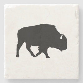Buffalo Silhouette Marble Stone Onderzetter
