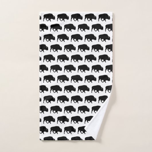 Buffalo Silhouette Pattern Graphic Bad Handdoek (Handdoek)