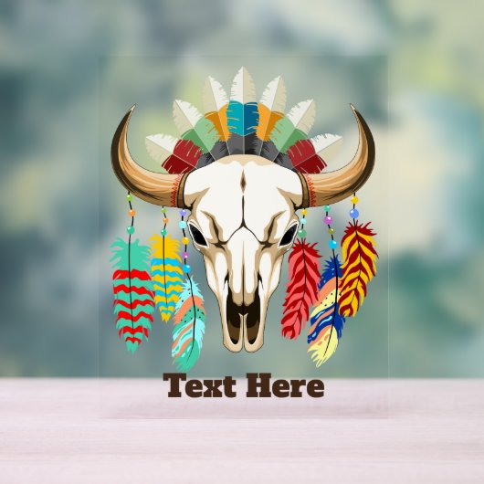 Buffalo Skull Native American Emblem (Neutre)