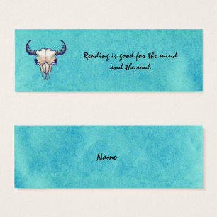 Buffalo Skull Turquoise Blue Mini Visitekaartjes