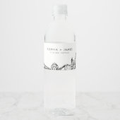 Buffalo Skyline bruiloft Waterfles Etiket (Voorkant)