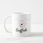 Buffalo Skyline Illustration Coffee Mok (Links)