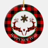 Buffalo-speldeer Keramisch Ornament (Achterkant)