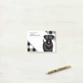Buffalo Spelzwarte Schnauzer met roze Tongue Post-it® Notes (Op bureau)