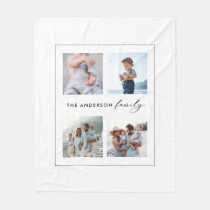 Buffalo tartan modern natuurlijk 4-fotokerstfeest  fleece deken