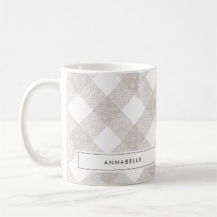 Buffalo tartan modern natuurlijk beige gepersonali koffiemok