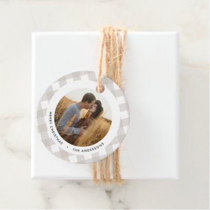 Buffalo tartan moderne natuurfoto Kerstmis Bedankjes Labels