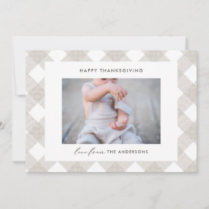 Buffalo tartan moderne natuurlijke 1 foto-Thanksgi Feestdagenkaart