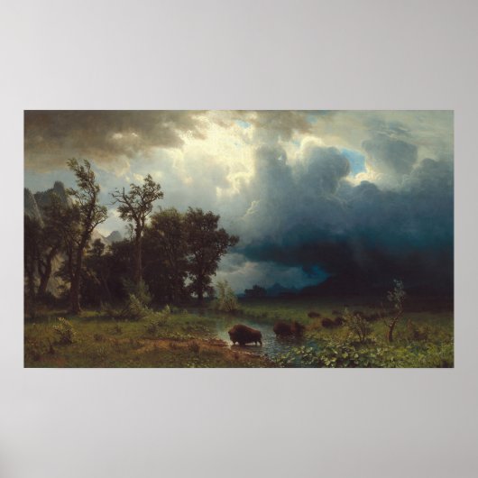 Buffalo Trail - Albert Bierstadt Poster d'art (Devant)