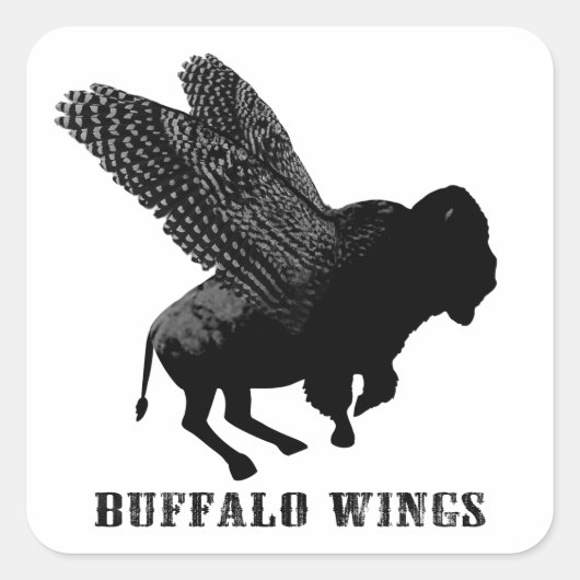 Buffalo Wings Vierkante Sticker (Voorkant)