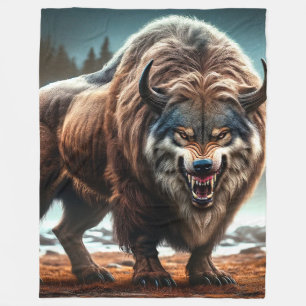 Buffalo Wolf Fleece Deken
