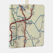 Buffalo WY  kaart Keramisch Ornament (Rechts)