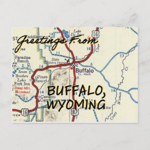 Buffalo Wyoming Map Briefkaart