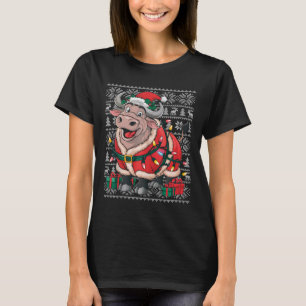 Buffalo Xmas Sweater Style Ugly Santa Buffalo Chri T-shirt